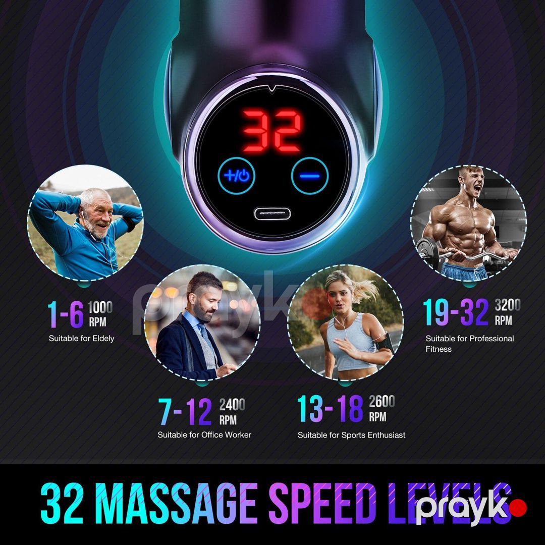 Mini Masaj Aparatı Bədən Çiyin Boyun Ayaq Əzələləri Masajı 32 Sürətli Fitnes Arıqlama Əzələ Vibratoru Masaj Tapançası — Masaj aparatları, Bakı (8)