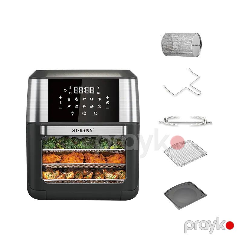Sokany Rəqəmsal 12l Tutumlu Hava Fritöz Yeni Dizaynda 1800W Sensor Ekranlı Menyu Və Yağsız Bişirmə Özəllikli Air Fryer — Digər mətbəx texnikası, Bakı (3)