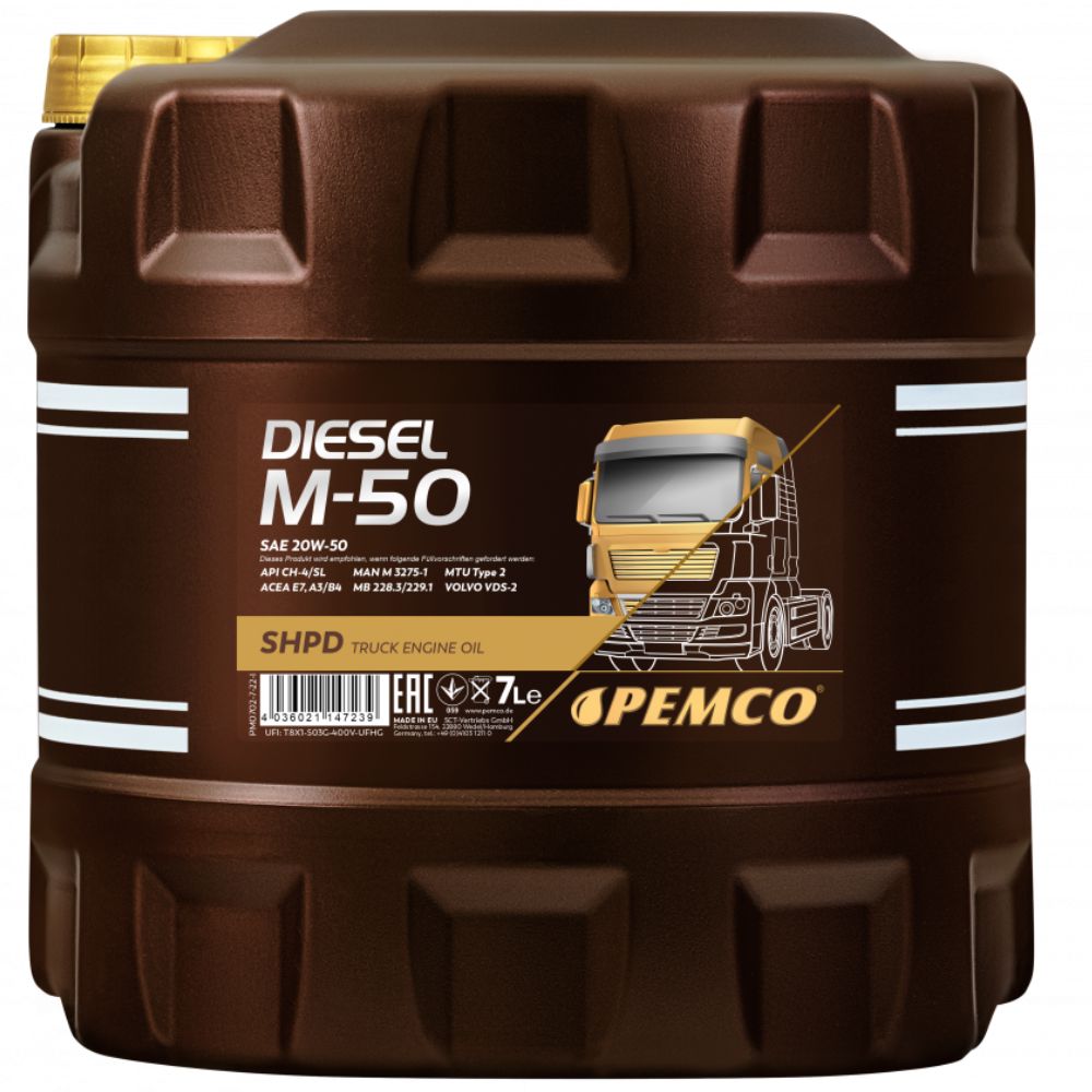 Mühərrik yağı Pemco Diesel M-50 Shpd SAE 20W-50 7 lt — Motor yağları, Bakı
