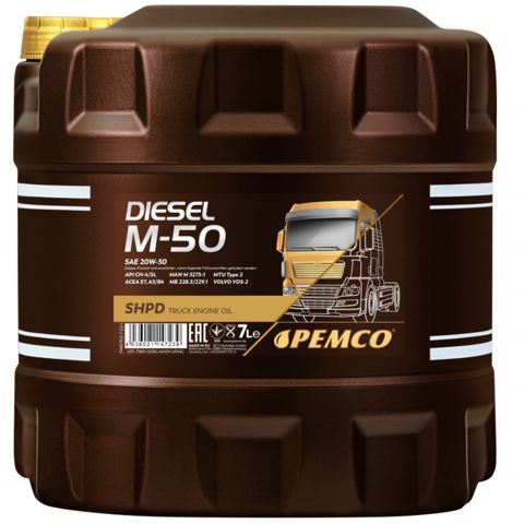 Mühərrik yağı Pemco Diesel M-50 Shpd SAE 20W-50 7 lt — Bakı