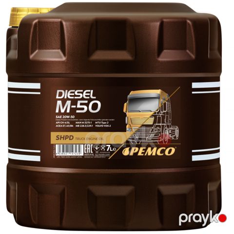 Mühərrik yağı Pemco Diesel M-50 Shpd SAE 20W-50 7 lt — Bakı