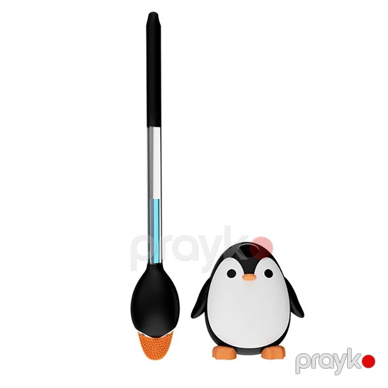 Penguin Silikon Tualet Fırçası Maye Dispenserli Divara Quraşdırılmış Tualet Təmizləmə Fırçası — Mallar, Bakı (2)