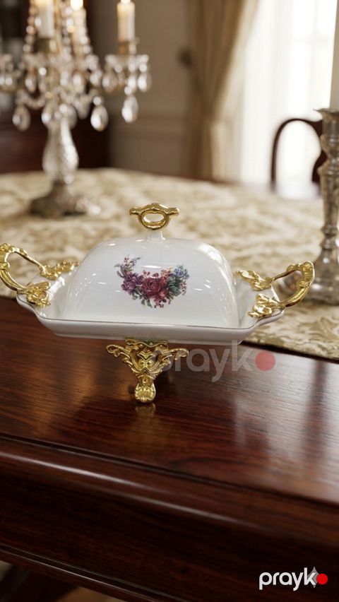 Yağ qabı 9515, farfor, ağ, 12 sm — Bakı