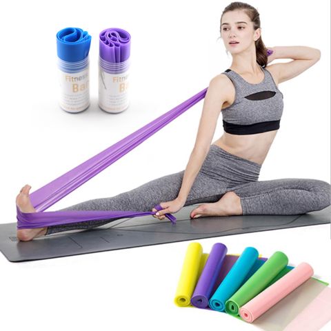 TPE Elastik Fitness Bantları Stretch Yoga Lateks Bantları — İdman və Əyləncə