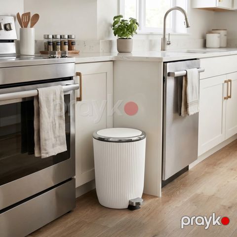Zibil vedrəsi Homara, plastik, 11 l, ağ — Bakı