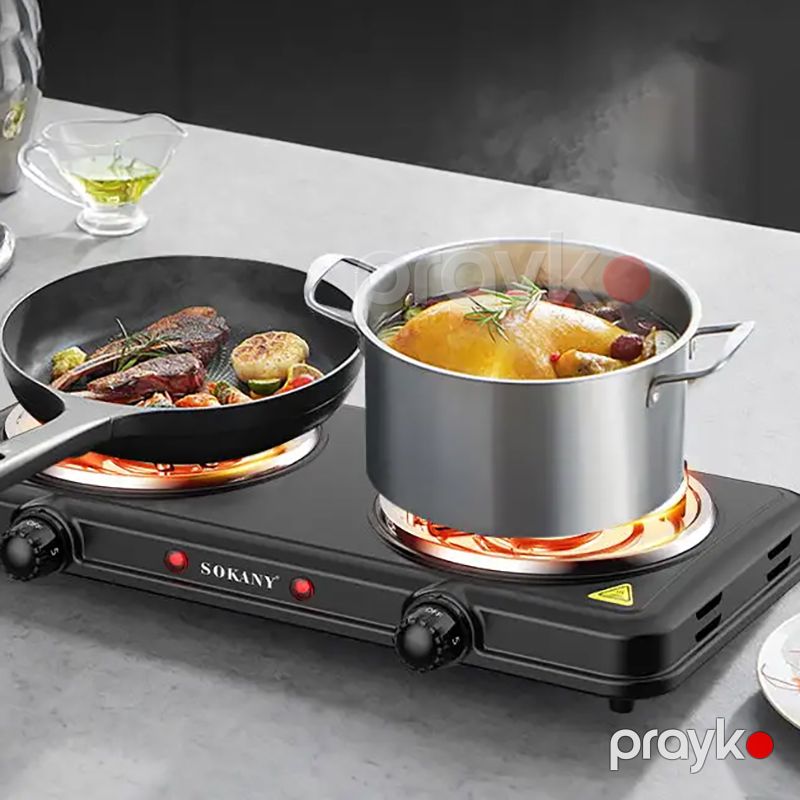 Sokany SK-5110 Çoxfunksiyalı Elektrikli İki Ocaqlı Qızdırıcı Soba Plitə 2000W — Plitələr, Bakı (2)
