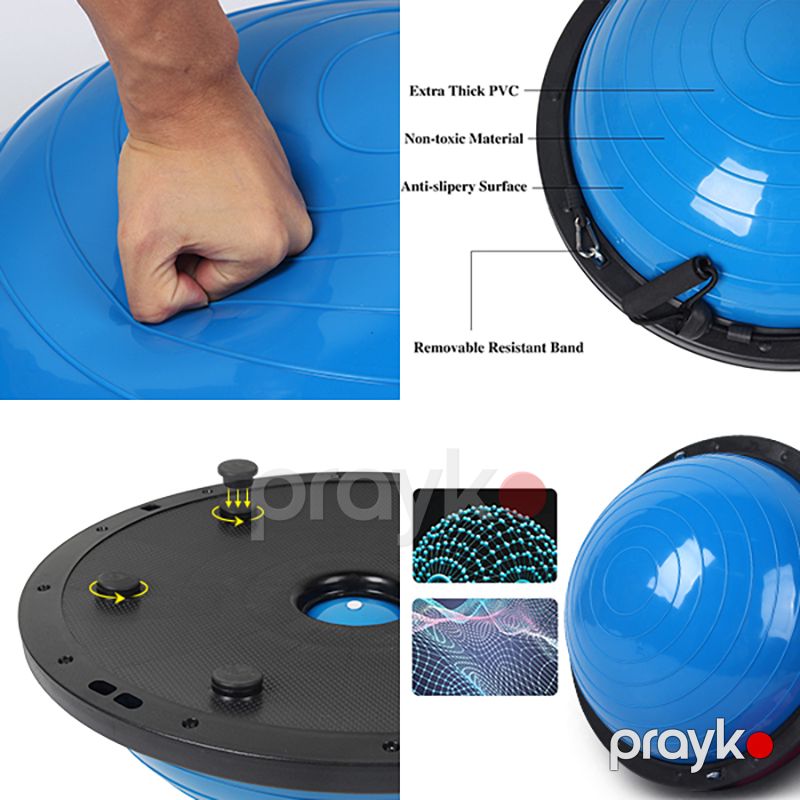 Balans Topu Balans Təlimçisi, Ağır Yük Bandı ilə 23 Yarım Top, 4 mm Qalınlıqda PVC, Çəki 660 lbs, Bonus Ayaq Pompası ilə Yoqa və Fitness Məşqləri — İdman, hobi, istirahət, Bakı (4)