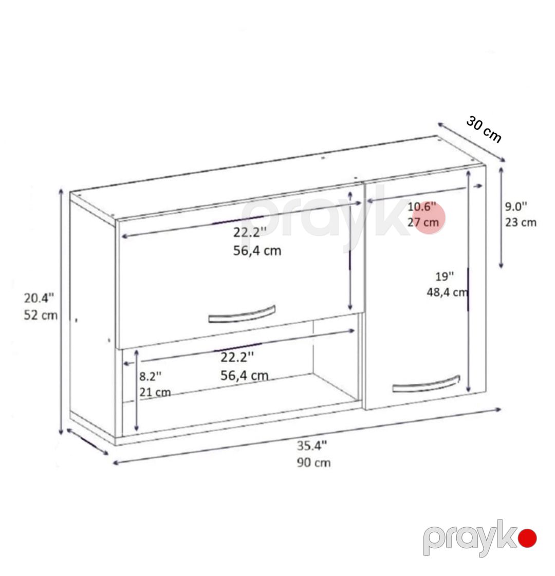 Rəf ev_13900433, Ldsp, 52x90x30 sm — Mallar, Bakı (3)