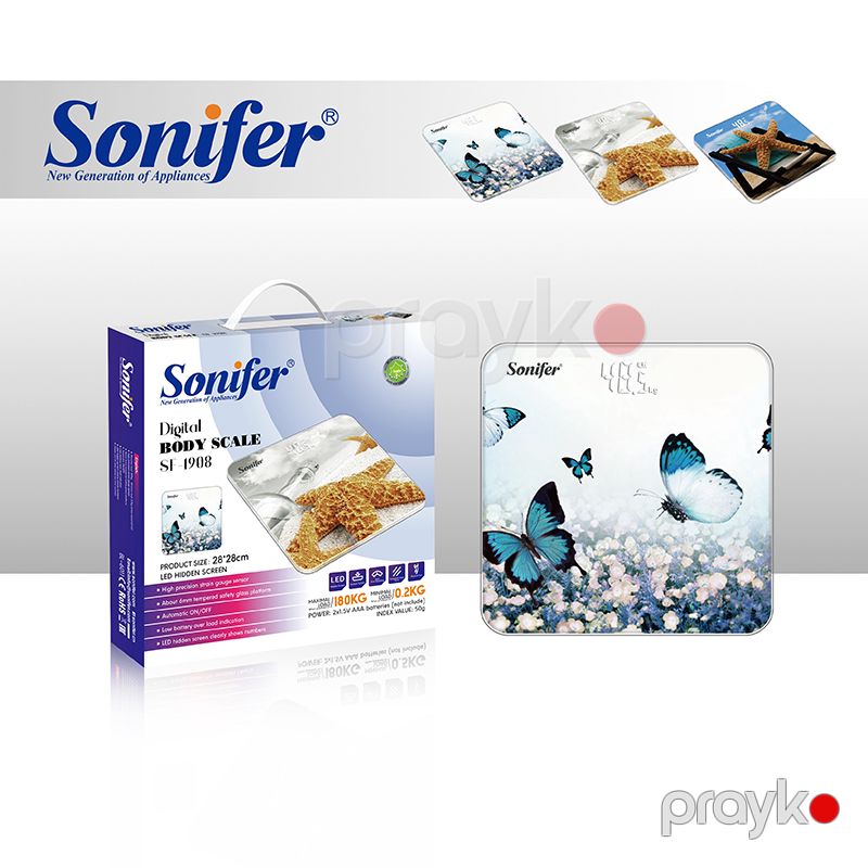 Sonifer SF-1908 Bədən tərəzisi Rengli Dizaynı Portativ Çəki Bədən Yağ Balansı Rəqəmsal Elektron Tərəzi — Tərəzi, Bakı (2)
