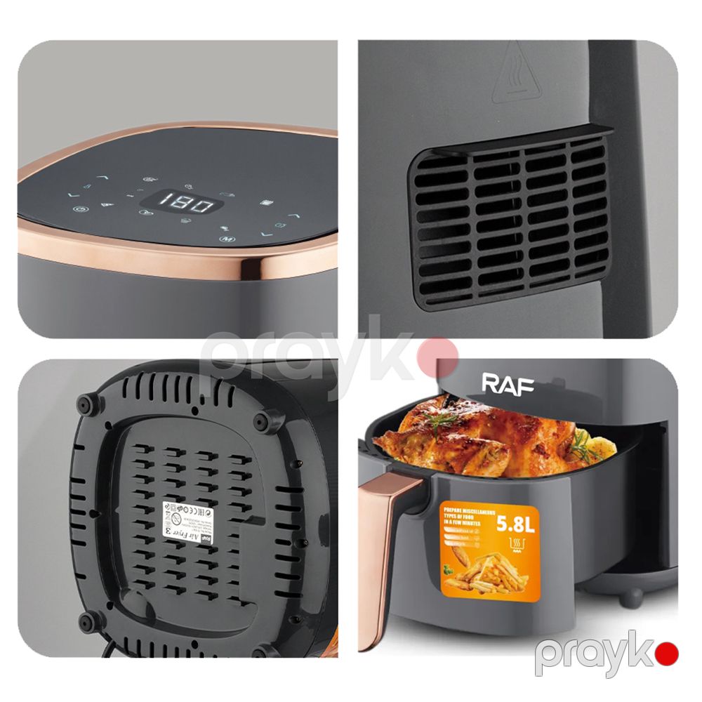 Böyük Tutumlu RAF Hava Fritözü 5.8L Funksional Yapışmaz Səth 1200W Gücündə — Digər mətbəx texnikası, Bakı (7)