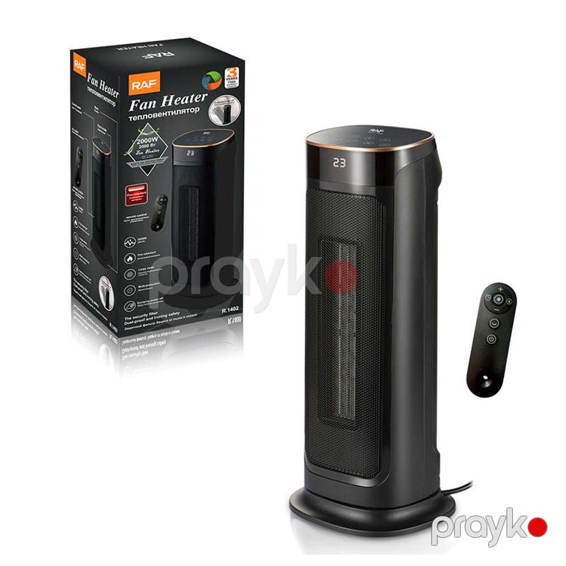 RAF Keramika R.1402 Fırlanan Qızdırıcı Pult və Taymer Idare etməli 2000 W Qara Qızdırıcı ventilyator — Isıtıcılar və isı ventilatorları, Bakı (4)