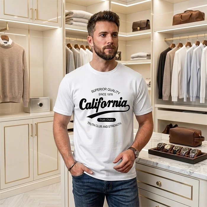 Müstəsna "California Superior Quality" Premium 100% Pambıq Kişi Futbolkası — Rahatlığın və Qüsursuz Üslubun Təcəssümü — Bakı
