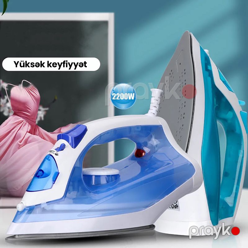 Yüksək Dərəcəli RAF Buxarlı Seramik Ütü 2200 Vt Gücə Malik Protativ Elektikli Buxar Ütüsü Mavi Rengli Buxarlı Ütü — Ev texnikası, Bakı (4)
