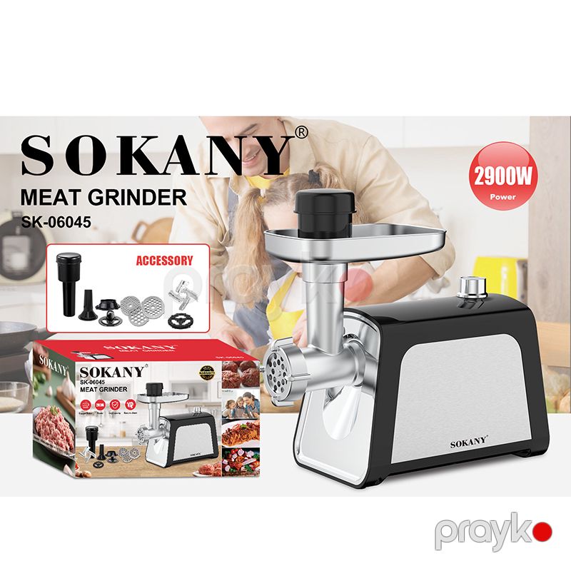 Sokany SK-06045 Paslanmayan Polad Elektrikli Ətçəkən 2900W güclü ət çəkən maşını — Digər mətbəx texnikası, Bakı (4)