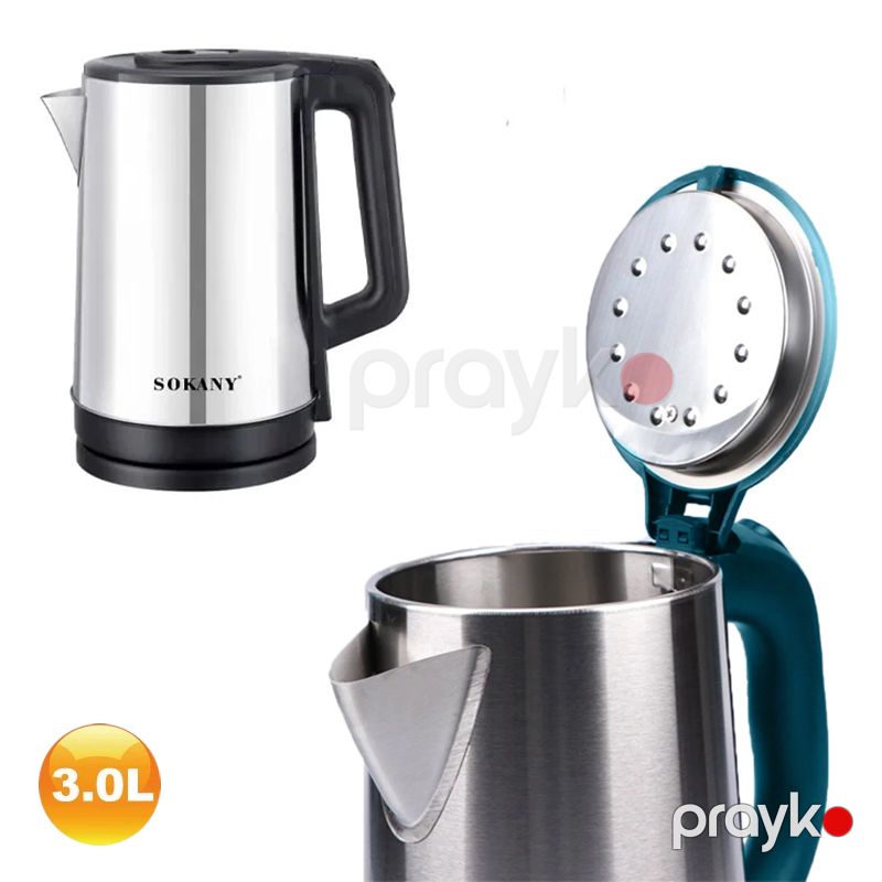 Elektrik Çaydanı Sokany SK-SH-1060 3L Avtomatik Söndürülən Professional Paslanmayan Polad Çaydan — Elektrik çaydanları və termoslar, Bakı (3)