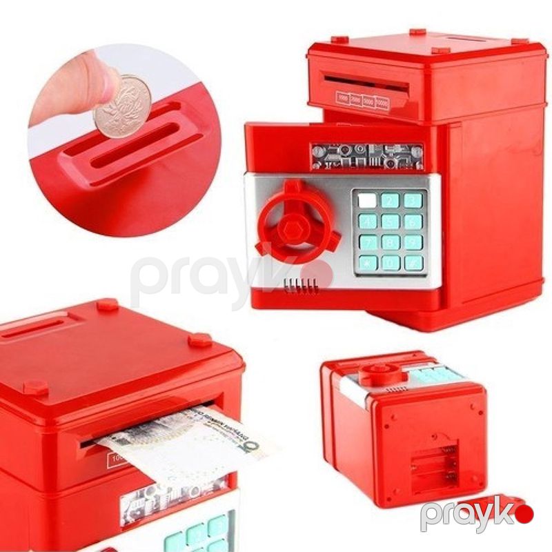 Avtomatik Uşaq Pul Qutusu Piggy Bank Elektron Kassa Sikkə Bankı və Rəqəmsal Şifrə ilə Uşaq Atm Oyuncağı — Mallar, Bakı (4)