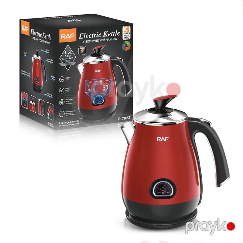 Professional RAF Elektrikli Çaydan 1500 W Gücə Məxsus R.7822 Tempratur Göstəricili Polad Çaydan 1.5 L SuTutumu — Elektrik çaydanları və termoslar, Bakı (7)