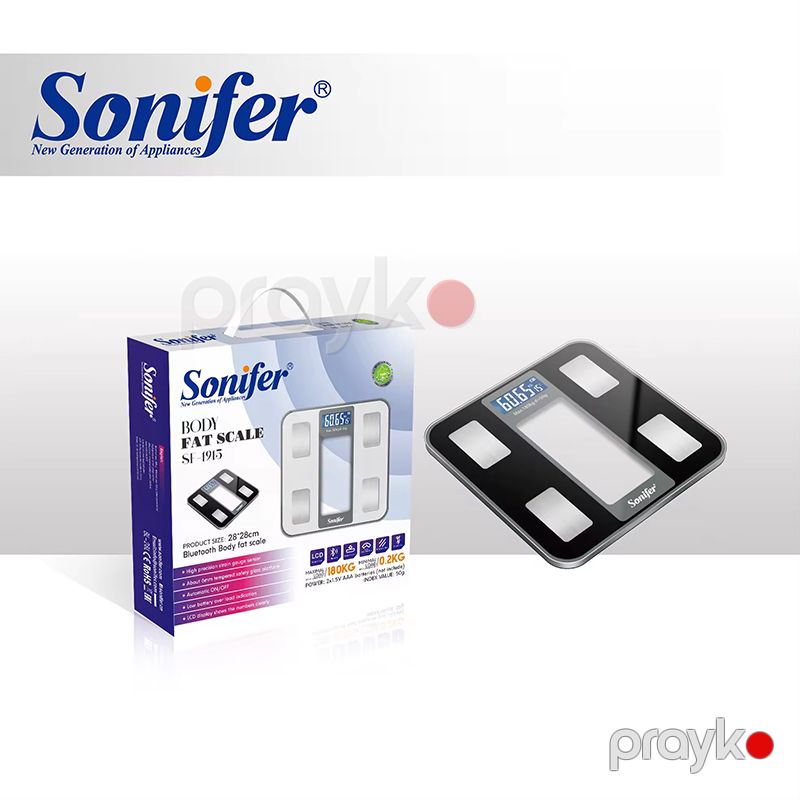 Sonifer SF-1915 LED Ekrana Sahib 180 kq-a Qədər Çəki Üçün Elektron Döşəmə Tərəzisi Ev Üçün Rəqəmsal Şüşə Məişət Tərəzisi — Tərəzi, Bakı (3)