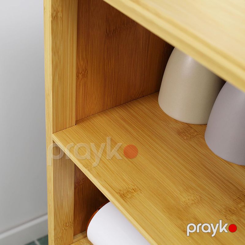 2 Qapılı Bambuk Saxlama Şkafı Bamboo 2 Bölməli Hamam Şkafı Taxta Bambuk Saxlama Rəfi Şkafı — Mallar, Bakı (5)