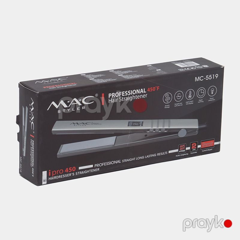 MAC MC-5519 Saç Düzləşdiricisi M.A.C Styler MC-5519 Keratin Mac Styler Peşəkar LCD ekran saç düzləşdirici — Fən, Bakı (7)