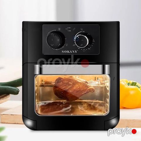Böyük Tutumlu Sokany Elektrikli Air Fryer 10L Yapışmayan Tava İlə 90-200 Peşəkar Multioven Hava Fritözü 1700W — Bakı