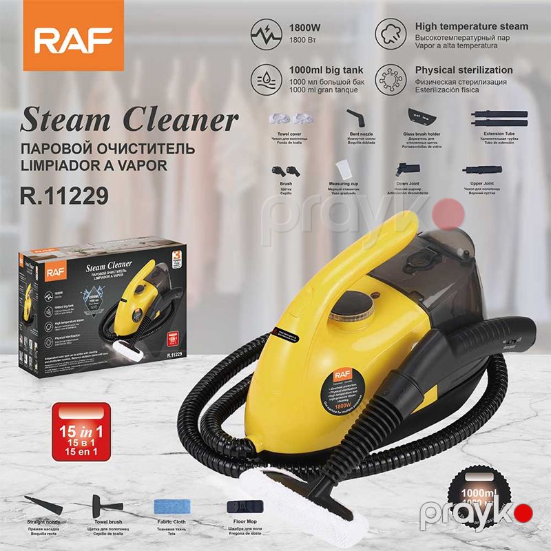 RAF R.11229 - Buxar Təmizləyicisi Yüksək Təzyiqli Buxar Təmizləyicisi 1800W Güc Yüksək Temperatur və Təzyiqli Elektrikli Buxar Təmizləyicisi — Mallar, Bakı (6)