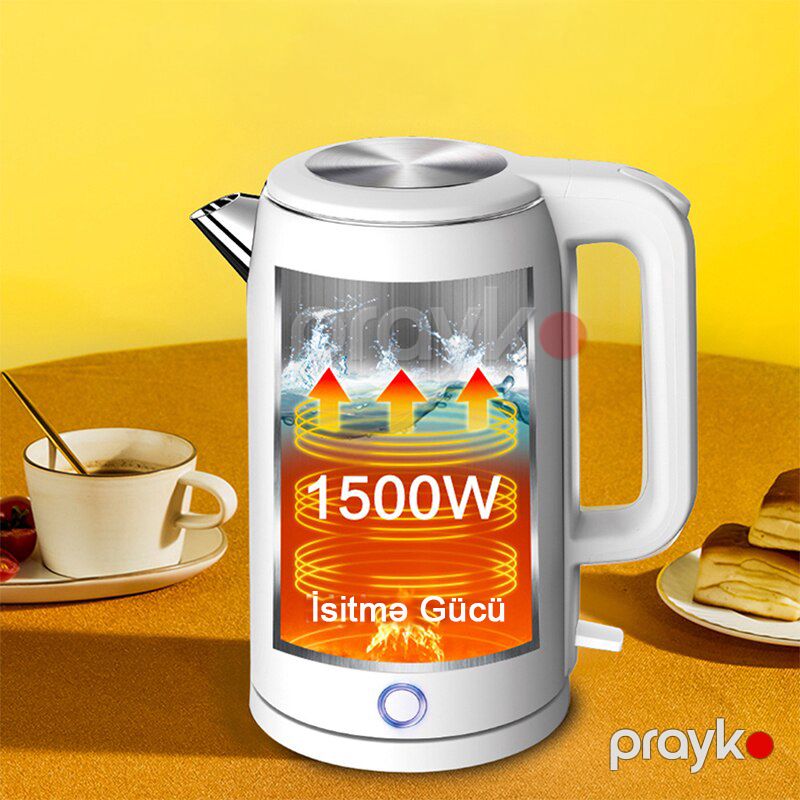 R.7828 Böyük Tutumlu RAF Elektrik Çaydanı 2000W Gücə Məxsus Simsiz Polad Qəhvə Çaydanı 2L Su tutumu — Elektrik çaydanları və termoslar, Bakı (7)