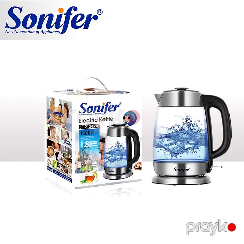Sonıfer SF-2134 Çoxfunksiyalı Elektrikli Çaydan Şüşə Çaydan 1500W — Elektrik çaydanları və termoslar, Bakı (3)