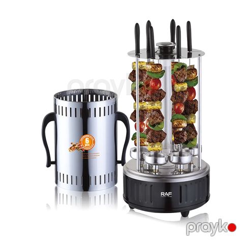 RAF R.8612 Çoxfunksiyalı Elektrikli Manqal Şaquli Portativ Fırlanan Barbekü 1000W — Bakı