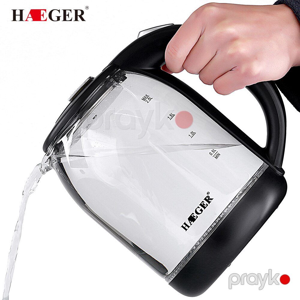 Haeger 2L 2000Vt Şəffaf Rəngli Elektrik Çaydanı Tez Qaynayan Elektrikli Çaydan — Elektrik çaydanları və termoslar, Bakı (2)