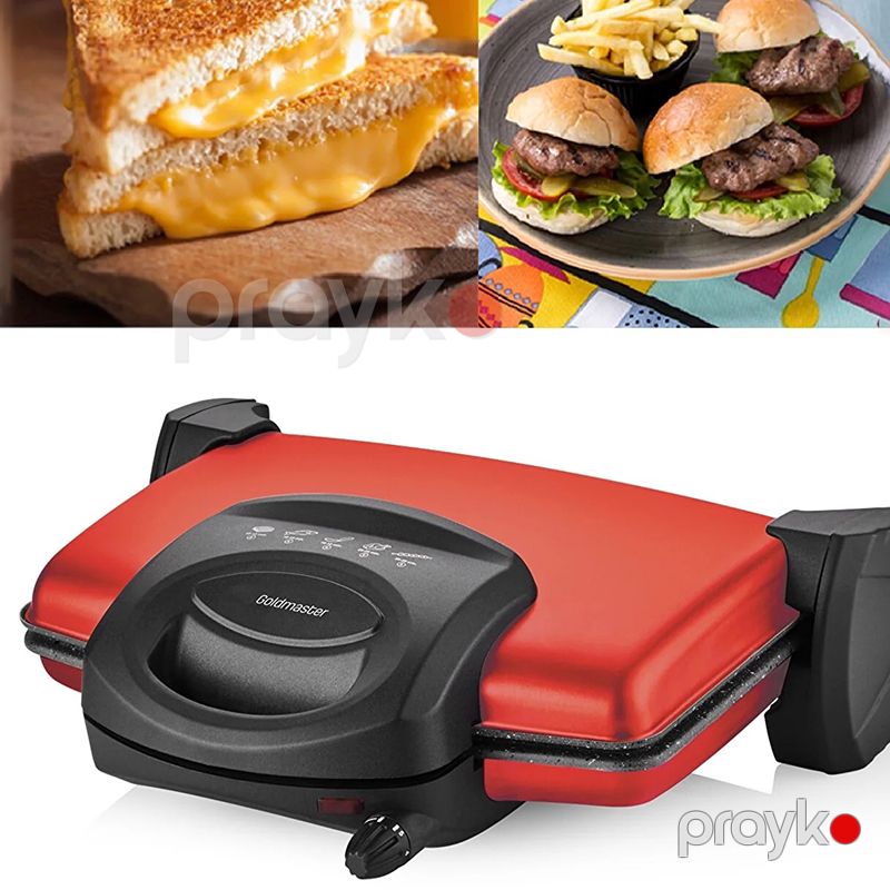 GoldMaster Gurmex 1750W Qranit Toster GM-7449PK 5 Səviyyəli Temperatur Tənzimləmə Qril Maşını Çıxarıla Bilən Boşqablı — Toster və vaflyasıcı, Bakı (2)