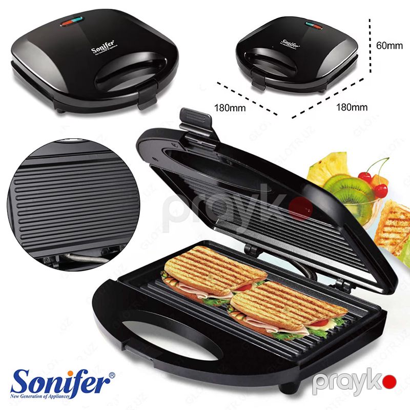Sonifer SF-6046 Kiçik Mətbəx Tosteri 220v Istiliyə Davamlı Qızardıcı Qril Toster Mini Sendviç Hazırlayıcı — Toster və vaflyasıcı, Bakı (3)