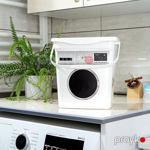 10 L Tutumlu Yuyucu Toz Deterjan Qabı Plastik Paltaryuyan Formalı Yuyucu Toz Saxlama Qabı — Bakı