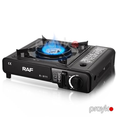 RAF R.8111 Qara 1 Ocaqlı Portativ Qaz Sobası Mini Düşərgə Sobası Bişirmə Qaz Sobası Daşıma Çantası ilə Pltesi — Bakı