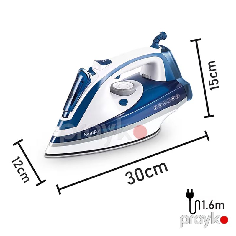 Sonıfer SF-9056 Yüksək Güclü Davamlı Buxar Özəlliyi İlə Peşəkar Geyim Ütüsü 2200W Elektrikli Keramik Buxarlı Ütüsü — Ev texnikası, Bakı (5)