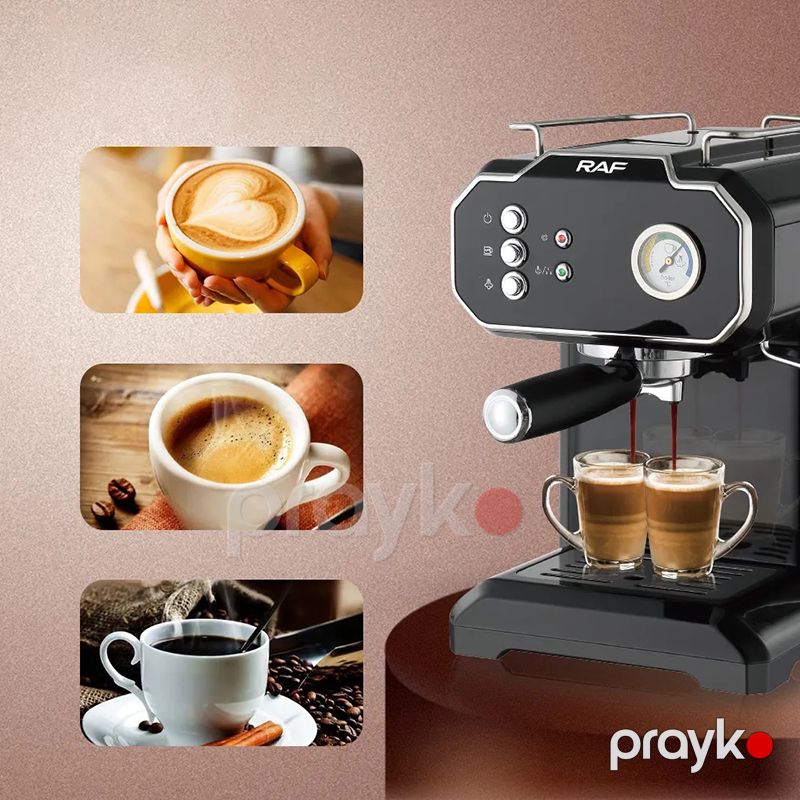 Yüksək Keyfiyyətli 15 Bar Təzyiqli 850W Espresso Maşını RAF Elektrikli Professional Kofe Maşını 1.8L R.104B — Digər mətbəx texnikası, Bakı (3)