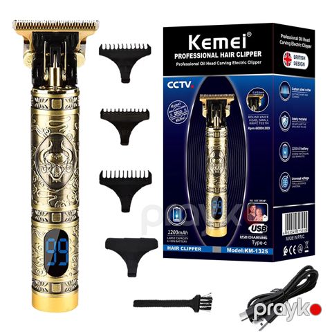 Kemei 1325 Pro Elektrikli Saç Kəsicisi metal gövdəli kişi saç kəsicisi — Bakı