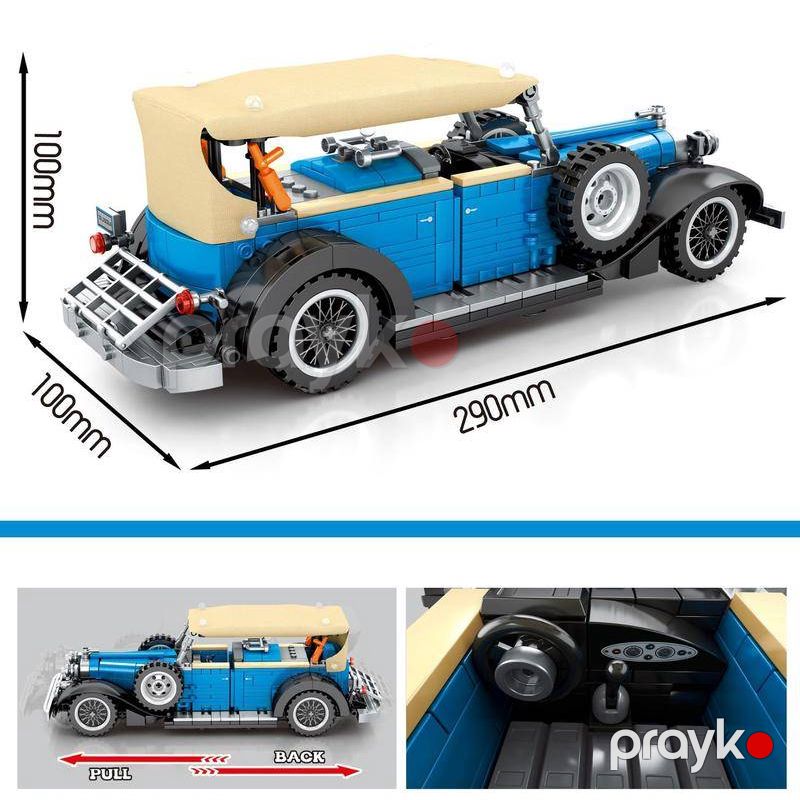 Technique Sembo City Klassik Lego Avtomobil MOC Modeli Klassik Kabriolet Yarış Avtomobili Tikinti Blokları Lego Oyuncaqlar 785 blok — Oyuncaqlar, Bakı (5)