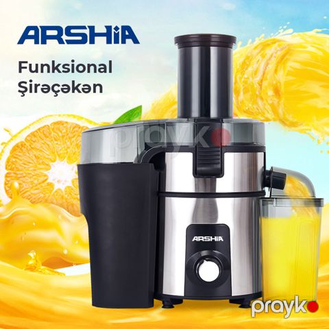Arshia Professional Şirəçəkən 500W Paslanmayan Polad Yerkökü Limon Portağal Şirəsi Çıxarıcı Maşın — Bakı
