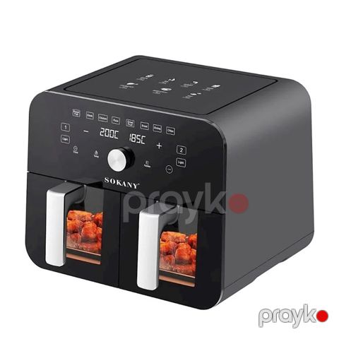 Ikiqat Səbət 10L Elektrikli Hava Fritöz Sokany SK10008 Hava Fritöz Taymer və Termostat Nəzarətli Mexaniki Air Frey 2400 W — Bakı