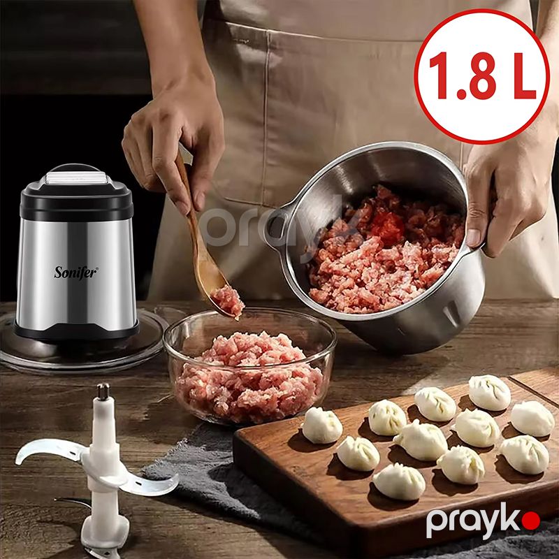 Sonifer SF-8115 Elektrikli Qida Doğrayıcı Çoxfunksiyalı Qida Kombaynı Ətçəkən Tutum 2L — Blenderlər, xırdalayanlar və mikserlər, Bakı (2)