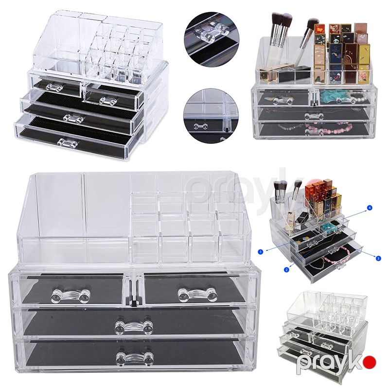 Akrilik Organizer 4 Çekmeceli Organizer Kosmetik Makiyaj Qabı Səffaf Kosmetik Saxlama Qutusu — Gözəllik və səhiyyə, Bakı (4)