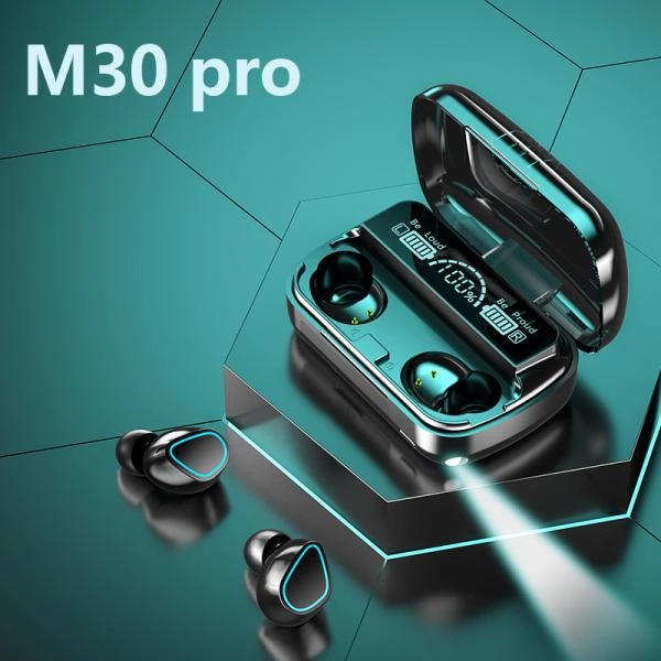 Simsiz sensorlu Bluetooth qulaqlıqlar M30 Pro 2In1 power bank — Simsiz qulaqlıqlar, Bakı (2)