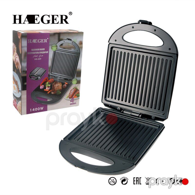 Haeger H-229 Çoxfunksiyalı Elektrikli Toster Maşın İkitərəfli Toster — Toster və vaflyasıcı, Bakı (2)