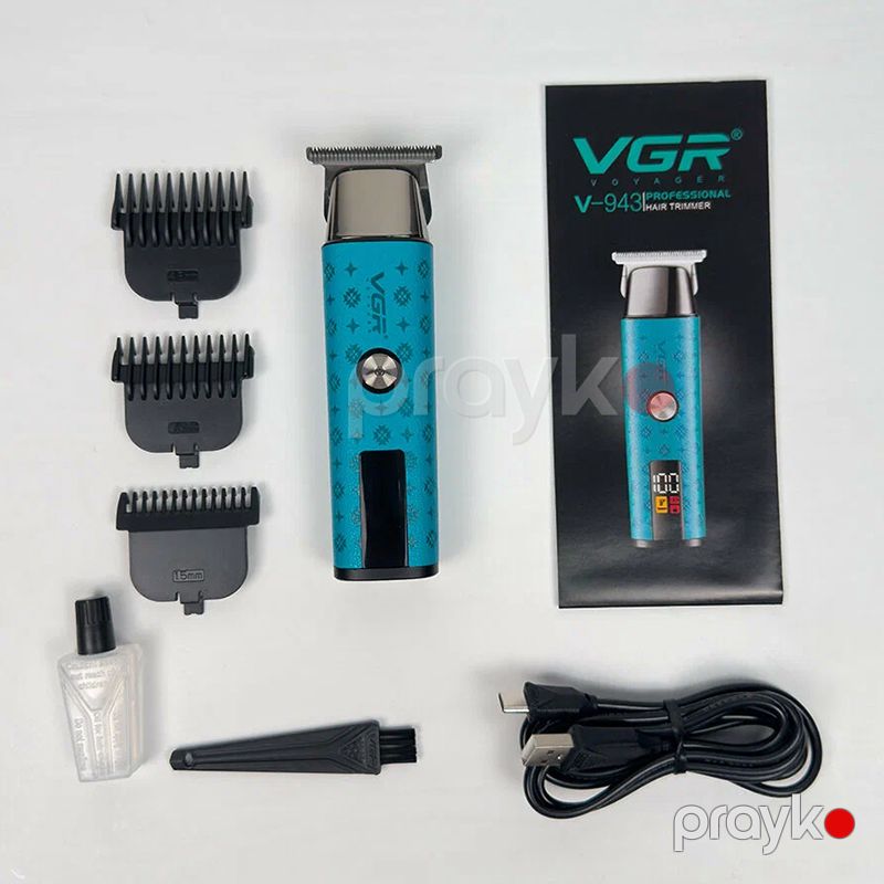 Kişilər üçün VGR V-943 Professional Saç Kəsici 100 Dəqiqəlik İşləmə Müddəti və Turbo Rejimi ilə Dəqiq T-Bıçaq Kəsimi — Ev texnikası, Bakı (6)