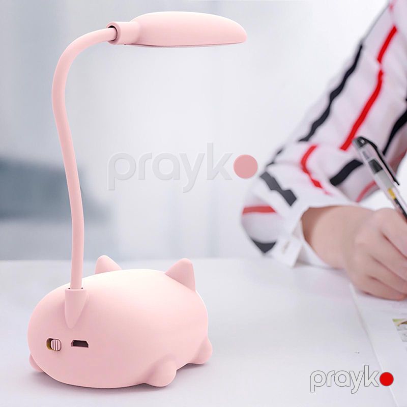 LED Portativ Sevimli Pişik Gecə Lampası, Uşaqlar üçün USB Doldurula bilən Kiçik Stol Lampası — Mallar, Bakı (7)