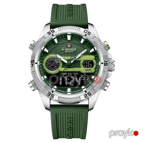 Kişi qol saatı NaviForce NF9223 Silver/Green/Green - KT-NF9223_green-silver — Bakı