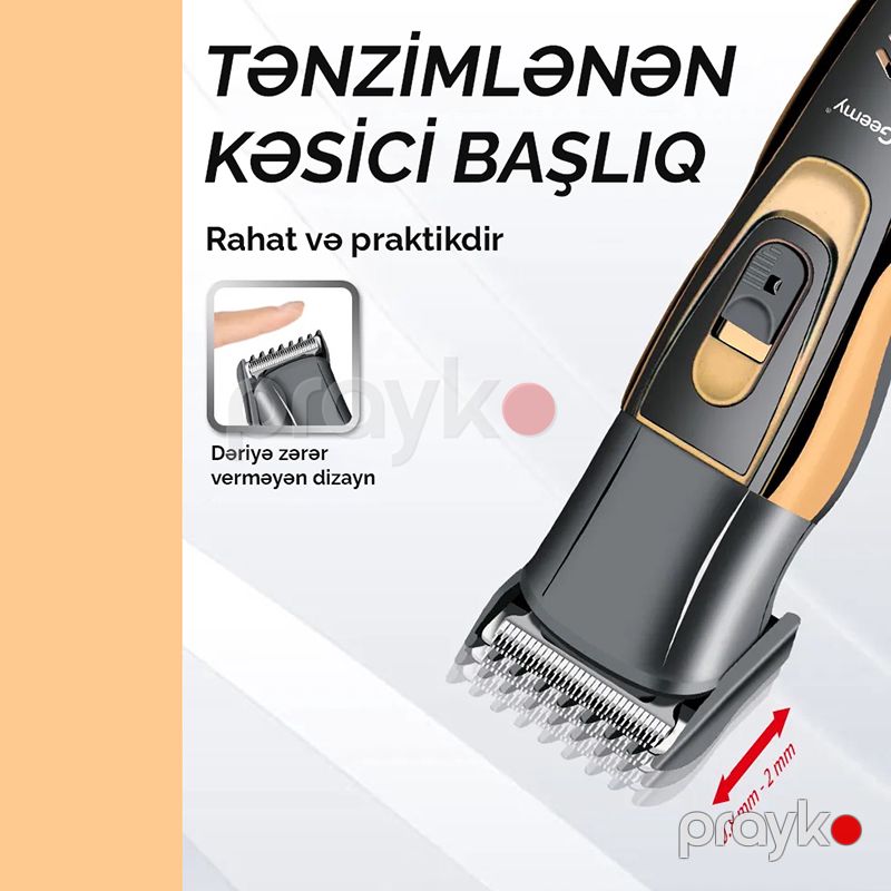 Geemy GM 595 Professional Saç Kəsmə Maşını Trimmer 3 Başlıqlı Üzqırxan Maşın — Usturalar, trimmerler və epilyatorlar, Bakı (5)