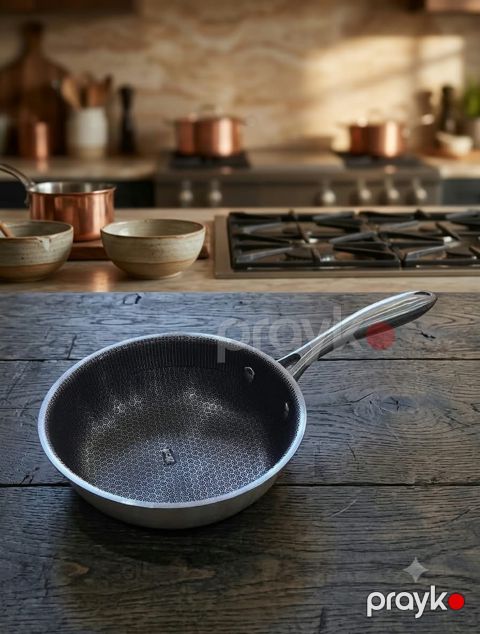 Omlet üçün tava, paslanmayan polad, boz, 20 sm — Bakı