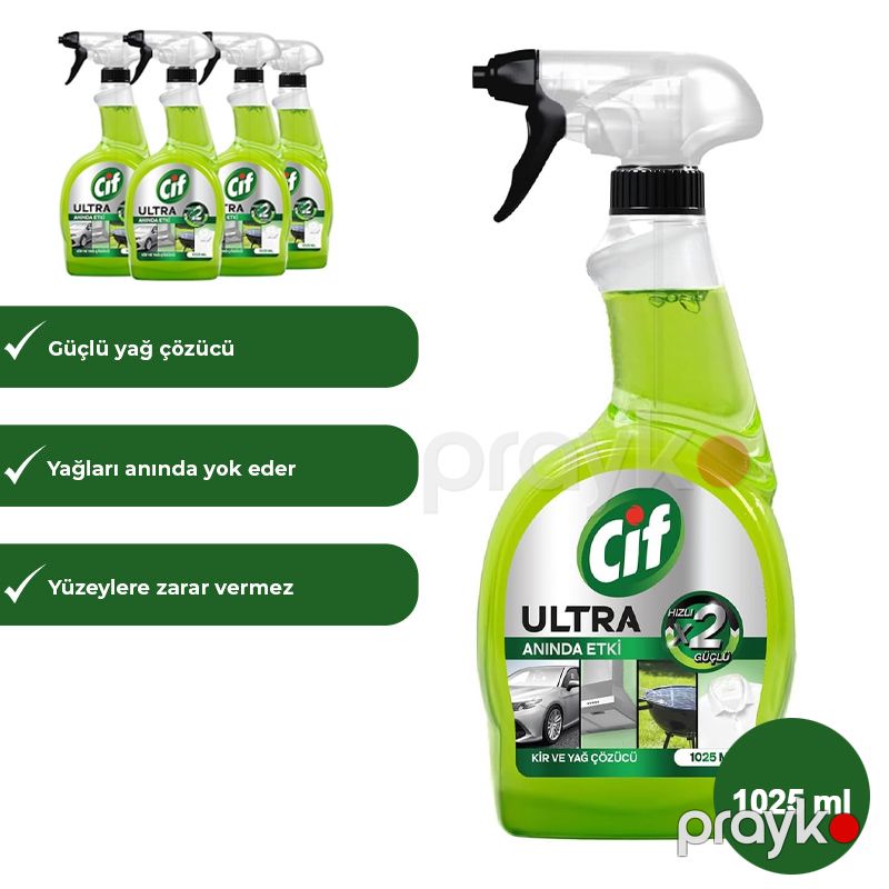 Cif Ultra Anında Etki Kir ve Yağ Çözücü 1025 ml Avtomobil Ev Təmizliyi Üçün Yağ Çözücü Cif Ultra Sprey Təmizlik Sıvı Sprey Limon — Mallar, Bakı (4)